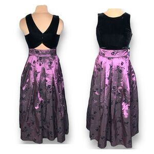 Vintage Black and Purple Prom Dress